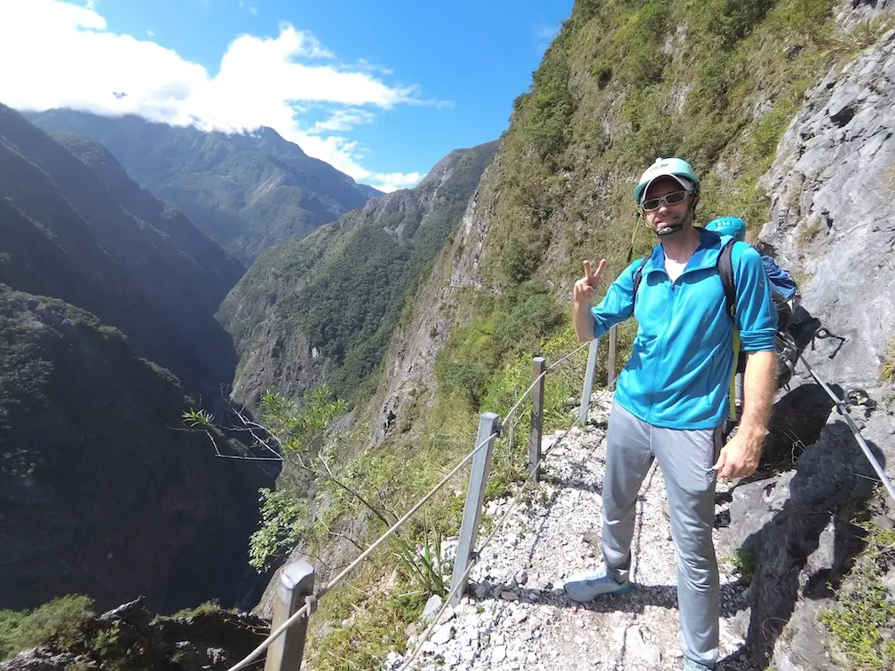 on the trail in Taroko Gorge