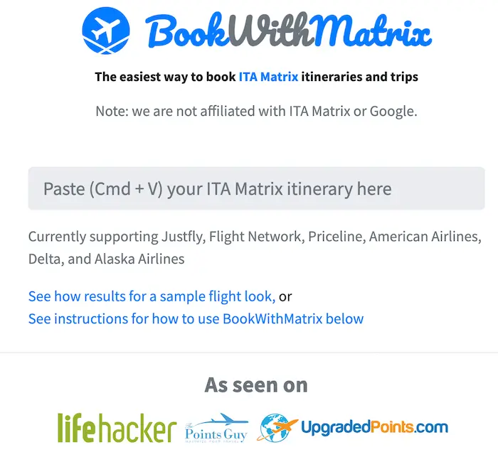bookwithmatrix homepage