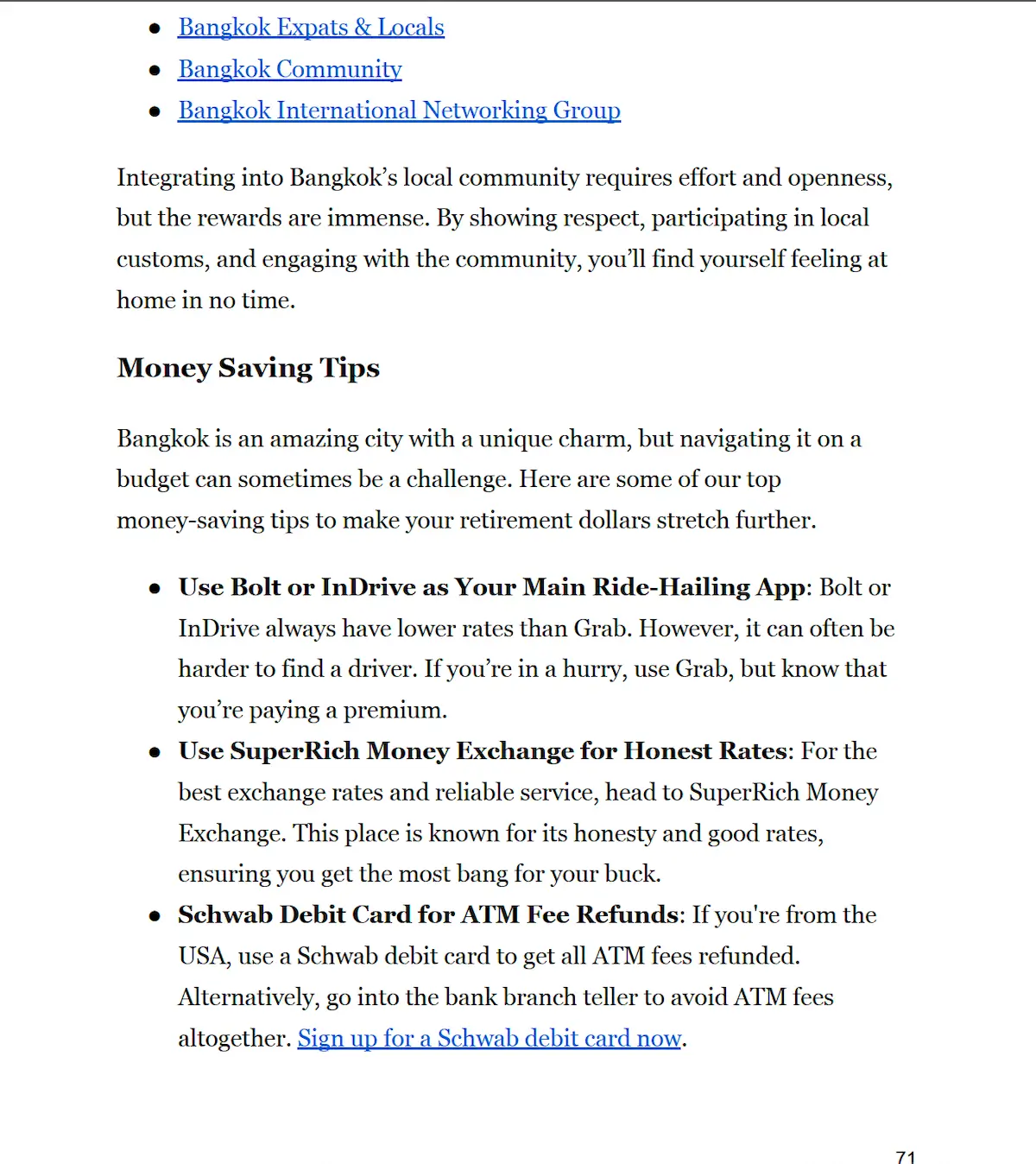 Money saving tips and links to many helpful resources